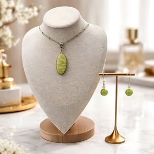 *NEW* Lemon Jade Pendant Necklace and Earring Set